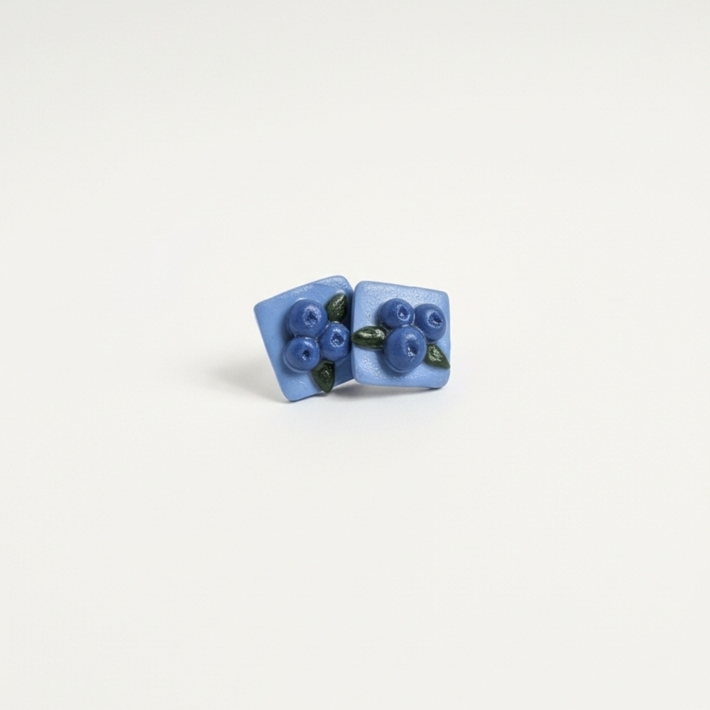 Blue Blueberry Stud Earrings